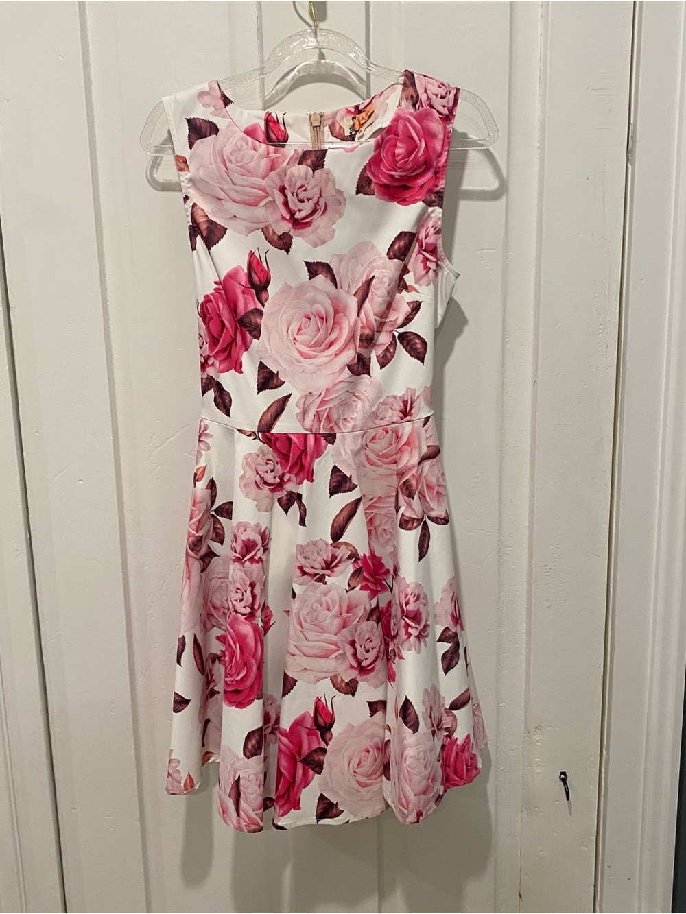 Sleeveless Pink Floral Dress - Elegant Rose Boutique 1861